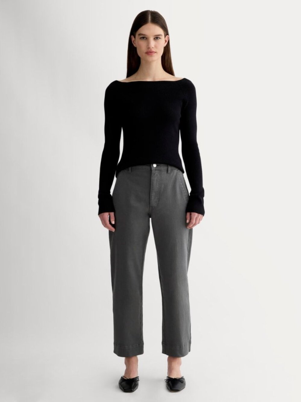 EVERLANE NWT Utility Straight-Leg Pant GRAPHITE GREY SIZE 6